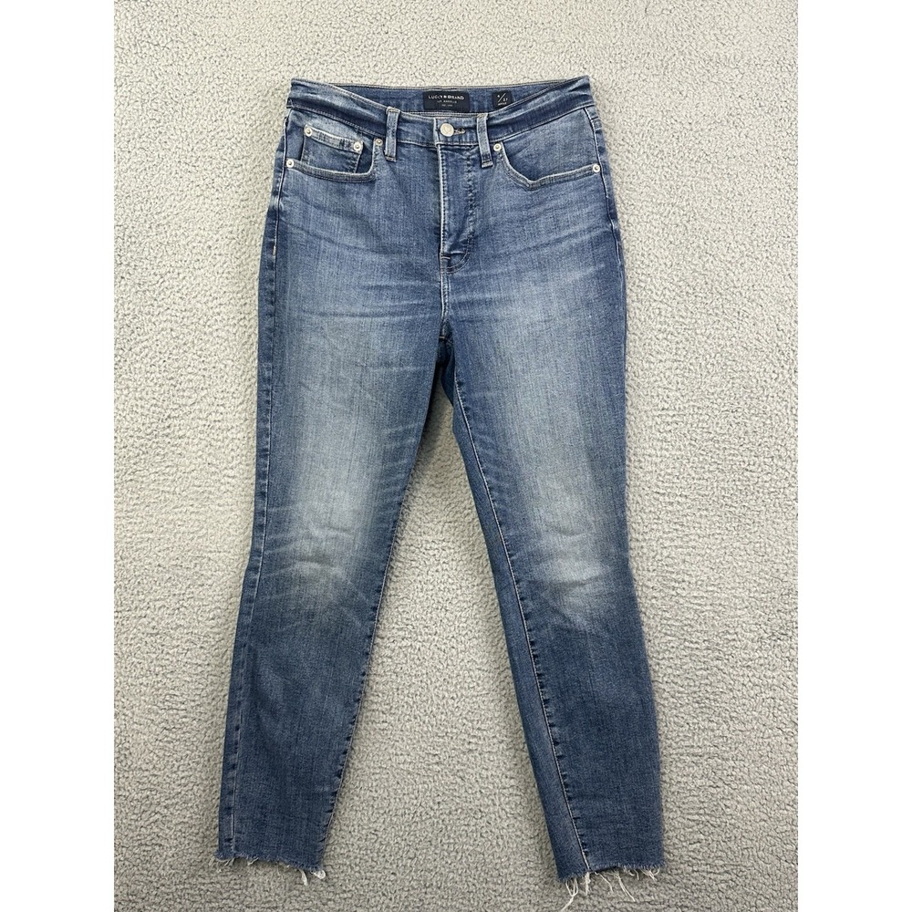 Lucky Brand Jeans Womens 4/27 Ankle High Rise Bridgette Skinny Med Wash Raw Hem
